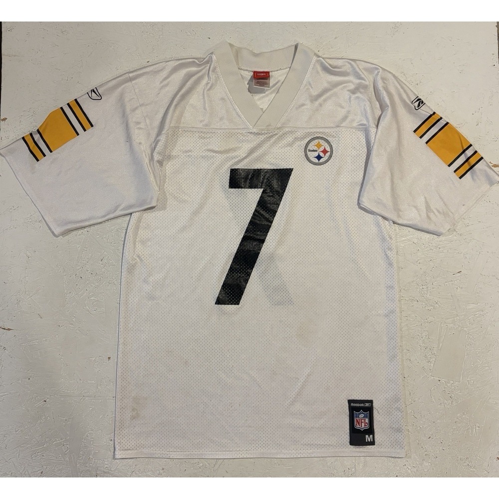 Men's Ben Roethlisberger #7 Pittsburgh Steelers White NFL Reebok Jersey Medium
